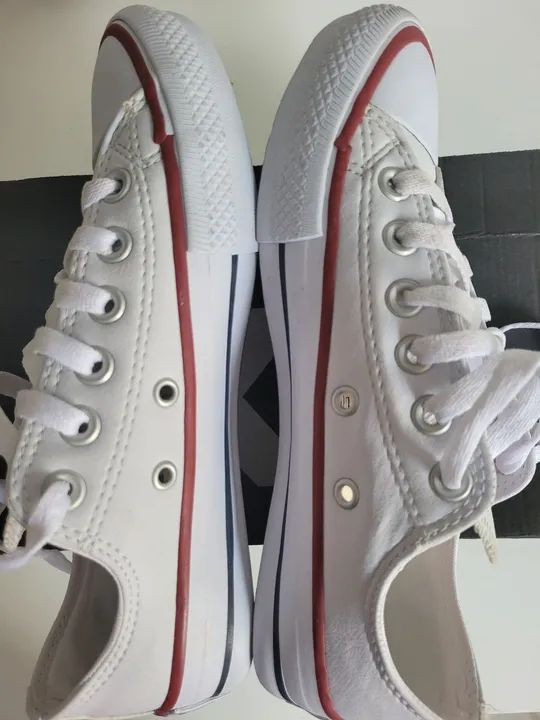 Tenis branco courino 37 - Foto 4