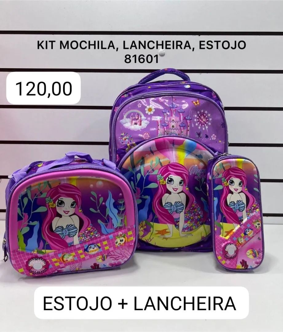 Kit Mochila, Lancheira e Estojo infantil  - Foto 3