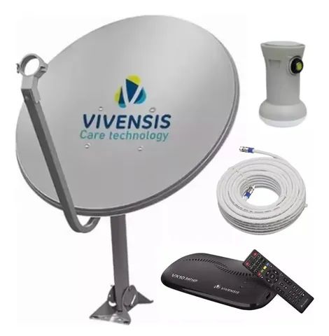 Kit Antena + Receptor Vx10 Sat Hd Digital Regional Banda Ku Vivensis - Foto 4
