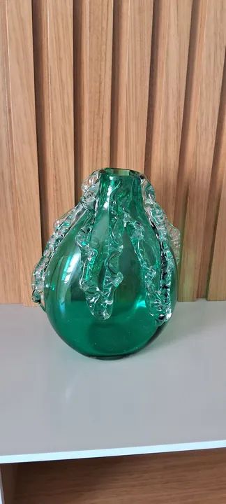 Vaso de Vidro Verde - Estilo Vintage