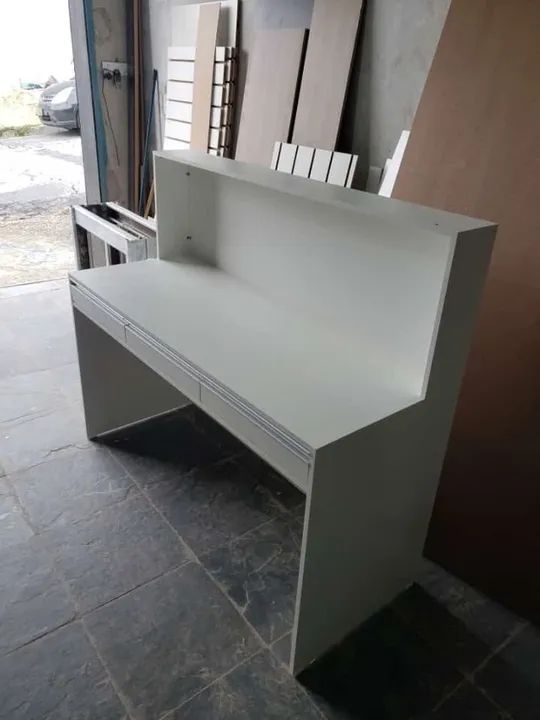 Balcão Recepção Caixa com 3 gavetas em MDF - Foto 3