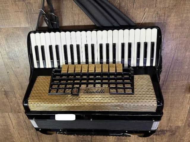 sanfona italiana scandalli favo de mel 120bxs 9reg 4° de voz profissional perfeita afinaçã