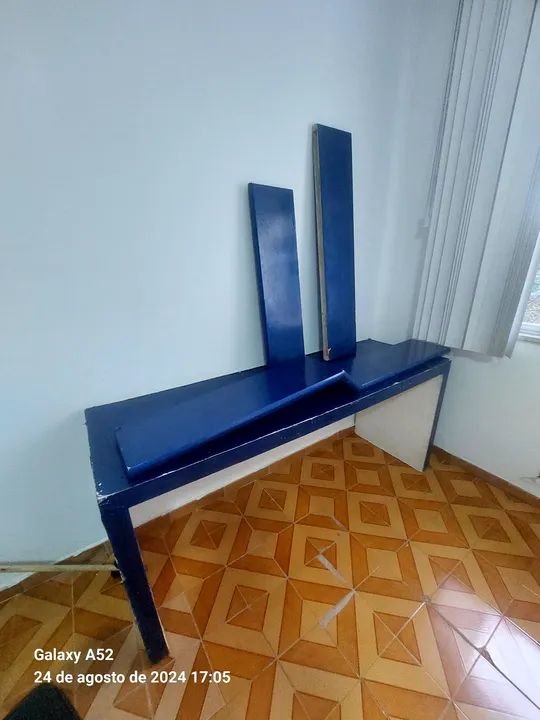 Bancada + 3 prateleiras azul metalizado - Foto 2