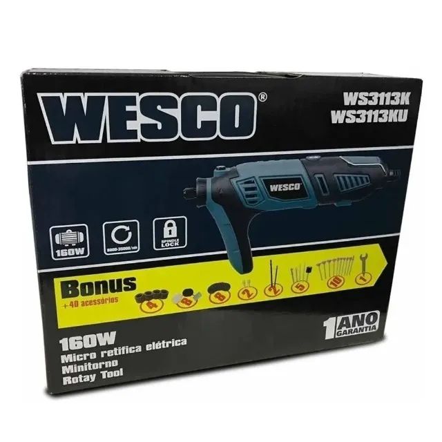 Micro Retifica 160w Rotativa Com 40 Acessórios Ws3113k Wesco - Foto 5