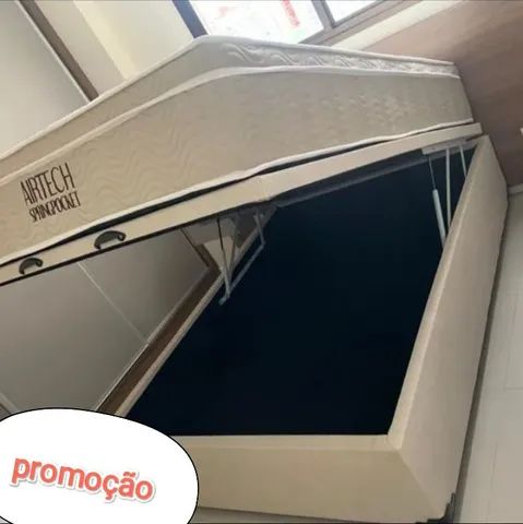 Cama box baú + colchão Ortobom molas ensacadas individualmente 