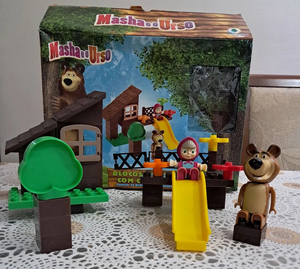 Masha e o Urso - Blocos de Montar - Brinquedo Novo