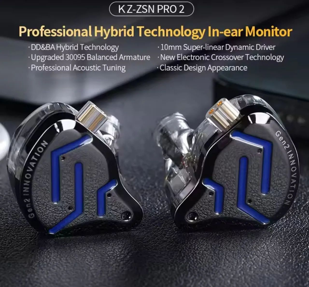 Fones de Ouvido KZ ZSN Pro 2 - Novo - para retorno profissional - áudio pro - Foto 2