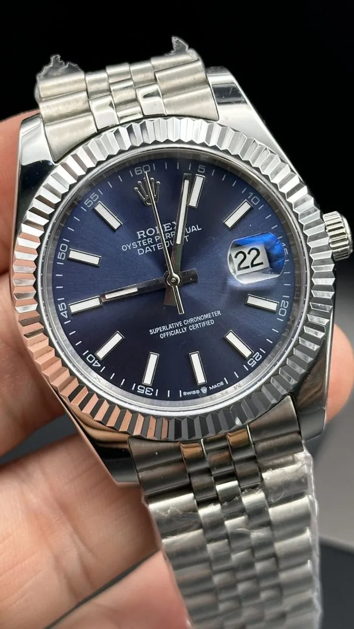 Rolex Datejust Azul Jubilee Vidro Safira Relógio Masculino Luxo