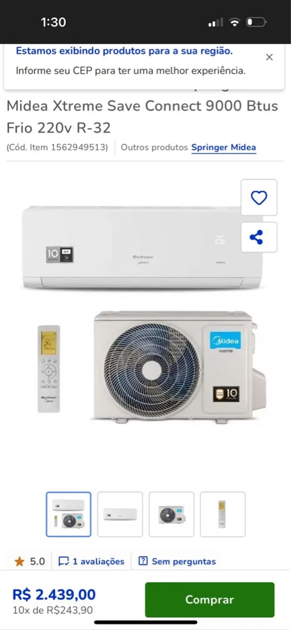 Ar springer midea 9000 BTUs - Foto 2