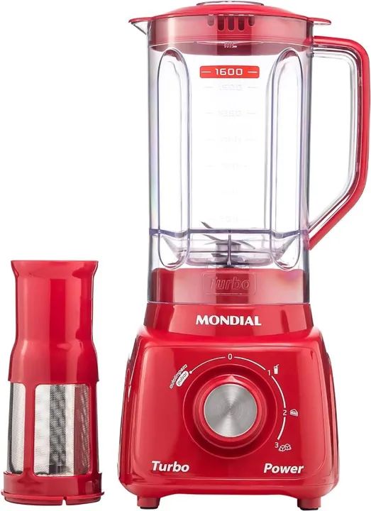 Liquidificador Mondial Turbo Power L-99, 2,2 litros, 550W, c/ filtro RED - 110V (NOVO)