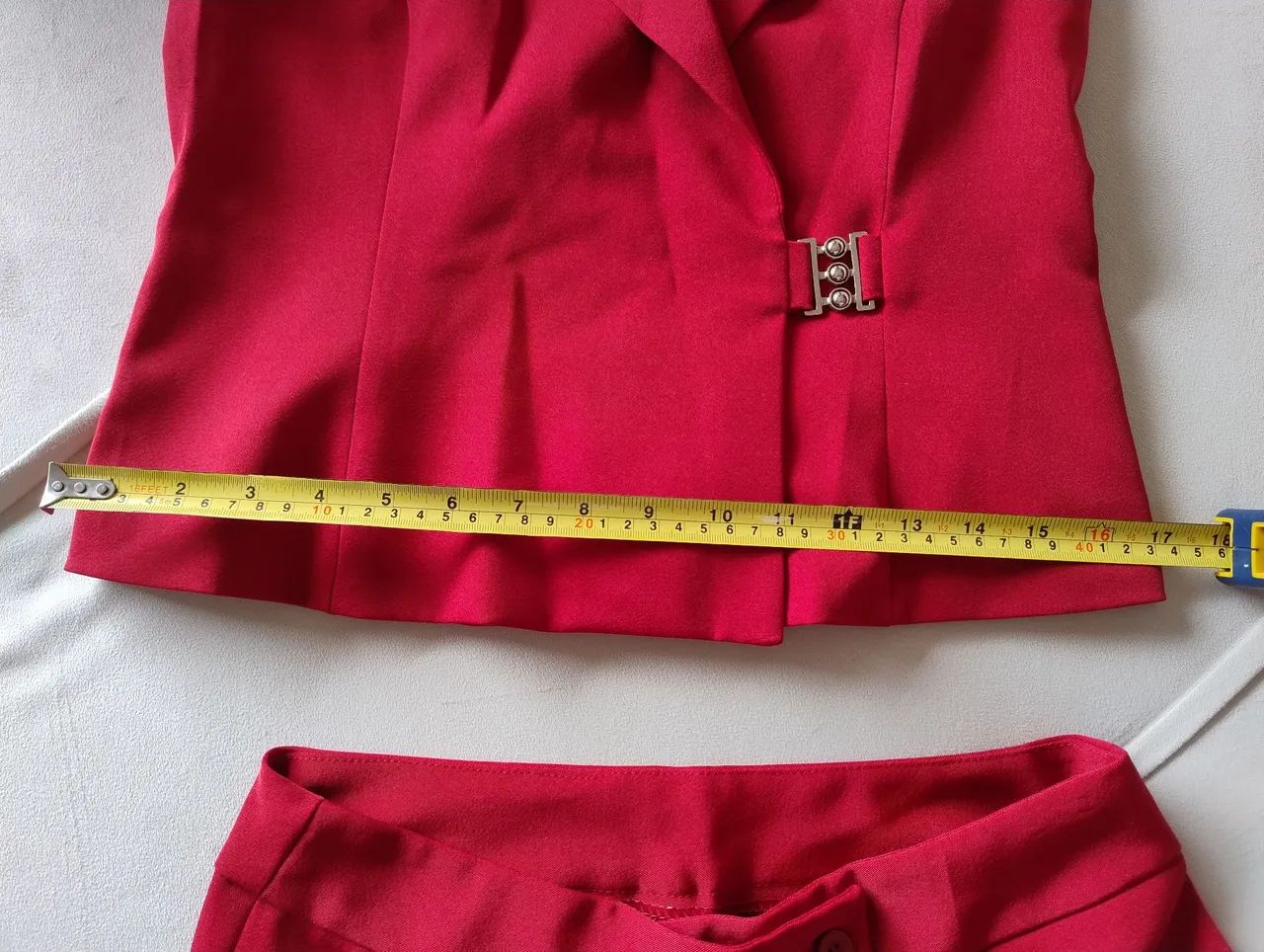 Conjunto de Colete e Calça em microfibra vermelha - Tamanho M - Foto 5