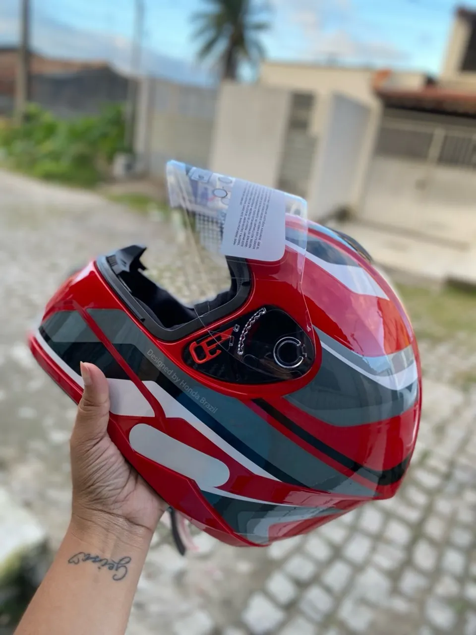 Capacete CX Design Honda Brasil Vermelho TAM 58