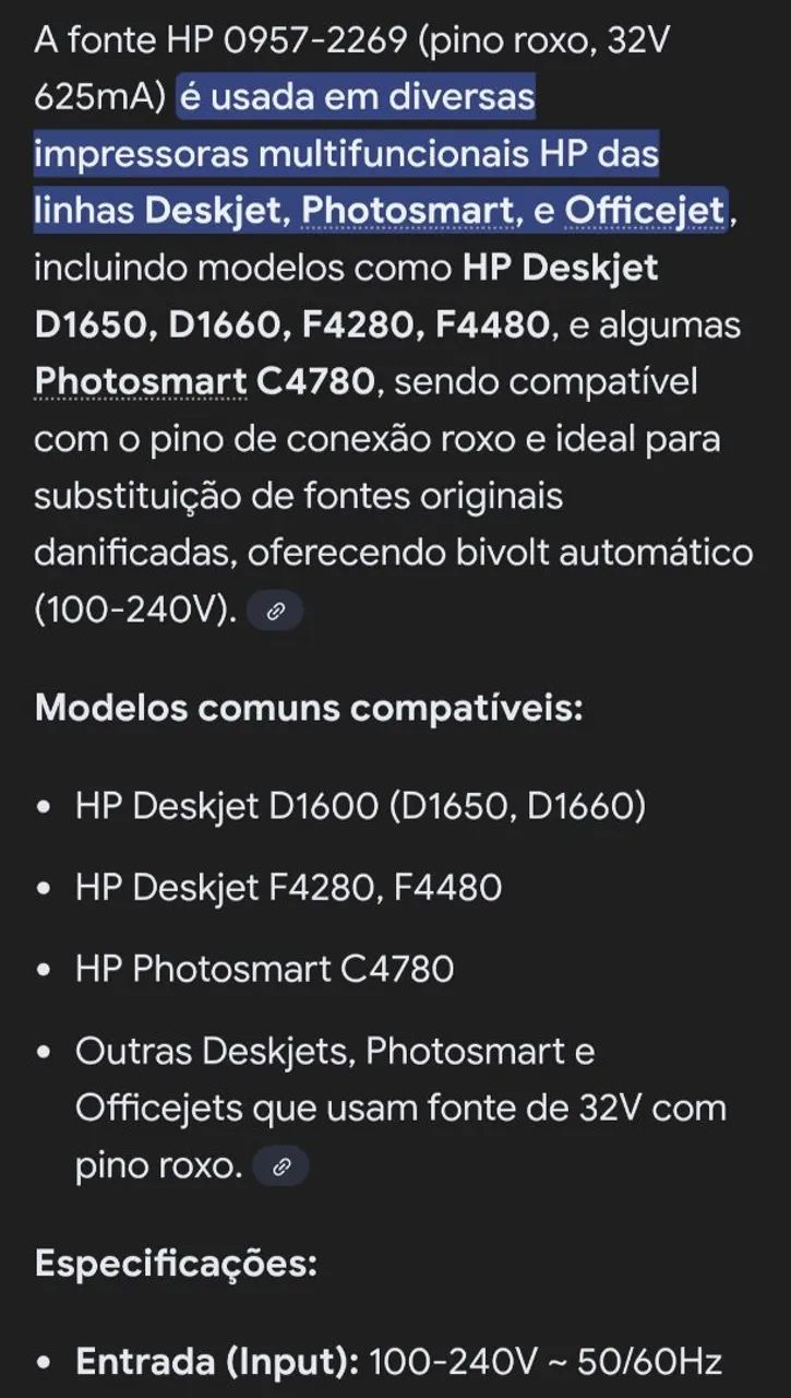 Fonte HP original pino roxo - Foto 5