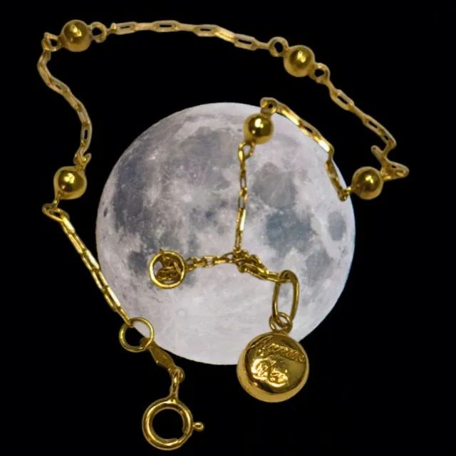 Pulseira de Ouro Amarelo (Infantil) com Pingente - Foto 2