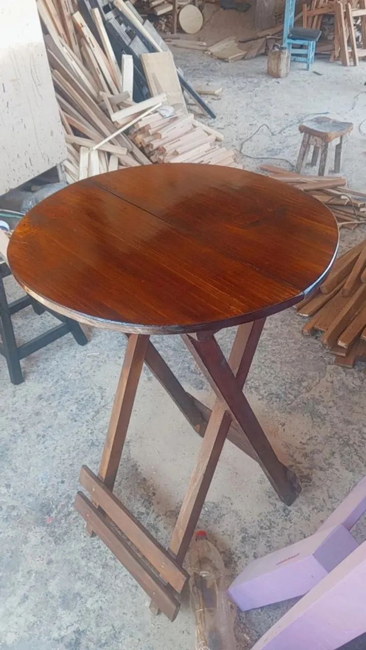 Mesa dobrável de madeira - Foto 3