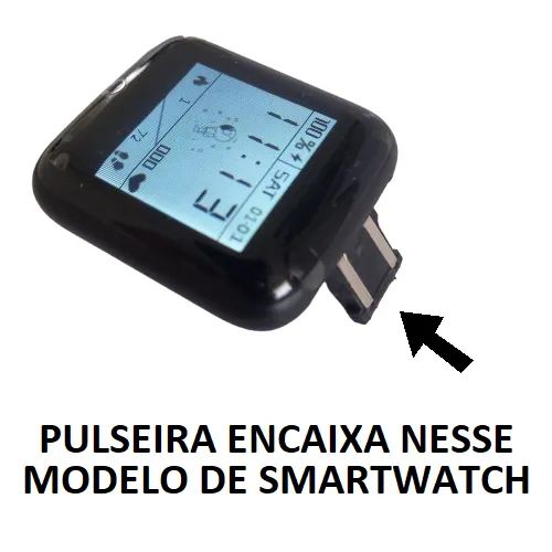 Pulseira p/ Smartwatch Silicone (Rosa ou Preta) - Foto 2