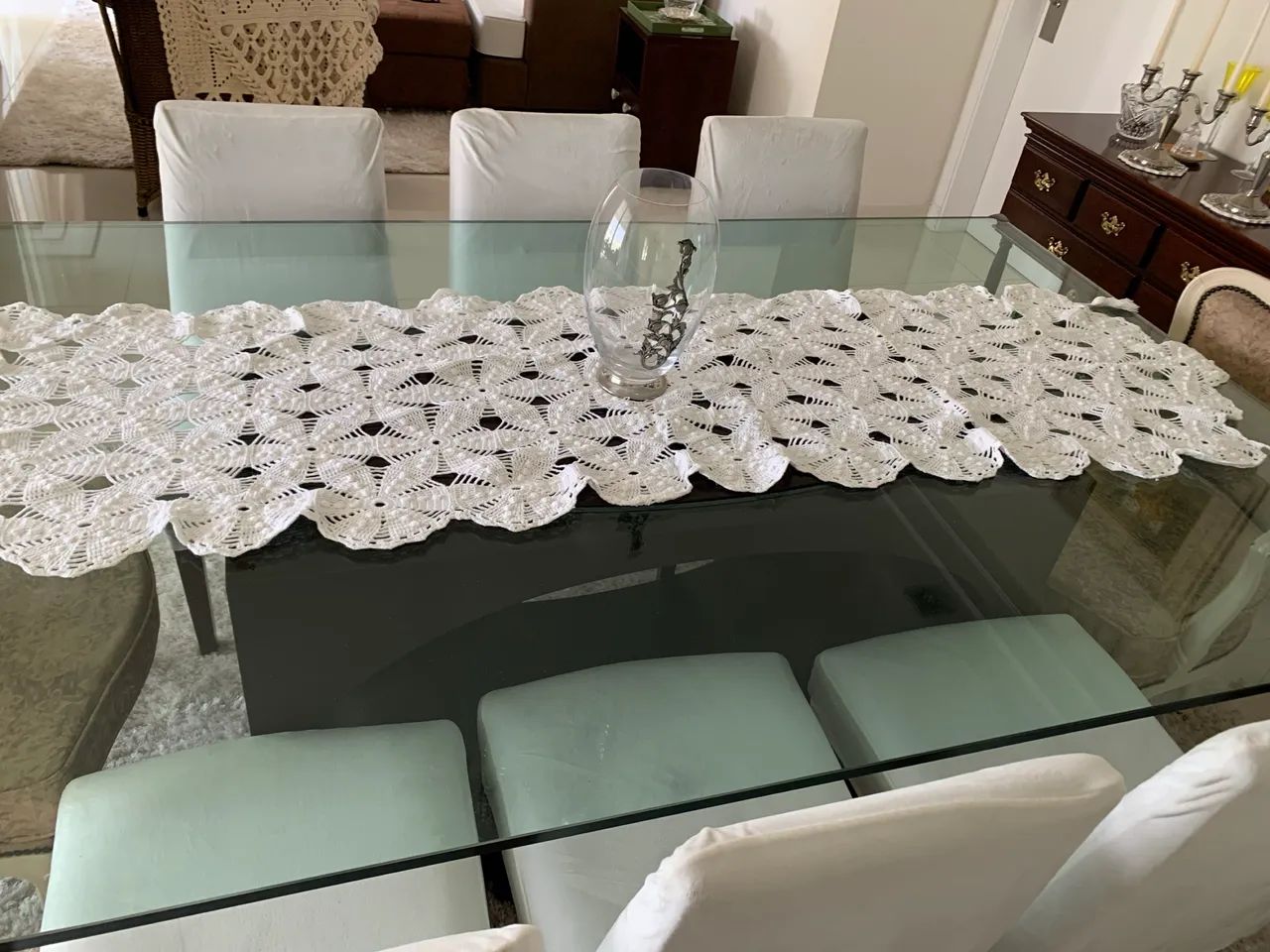 Caminho de crochê grande