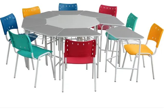 Conjunto Escolar Círculo oitavado juvenil colorido