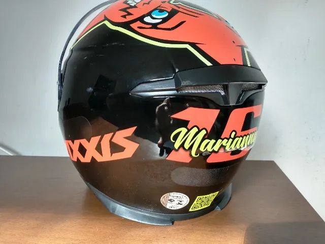 Capacete Axxis Eagle Marianny Pouco Uso Preto tamanho 60 - Foto 3