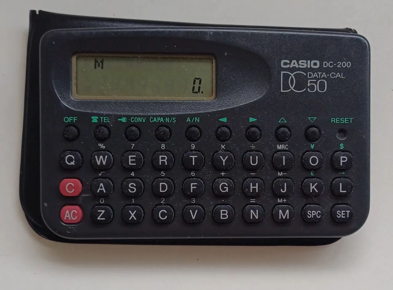 Agenda e calculadora Casio DC-200 Anos 80
