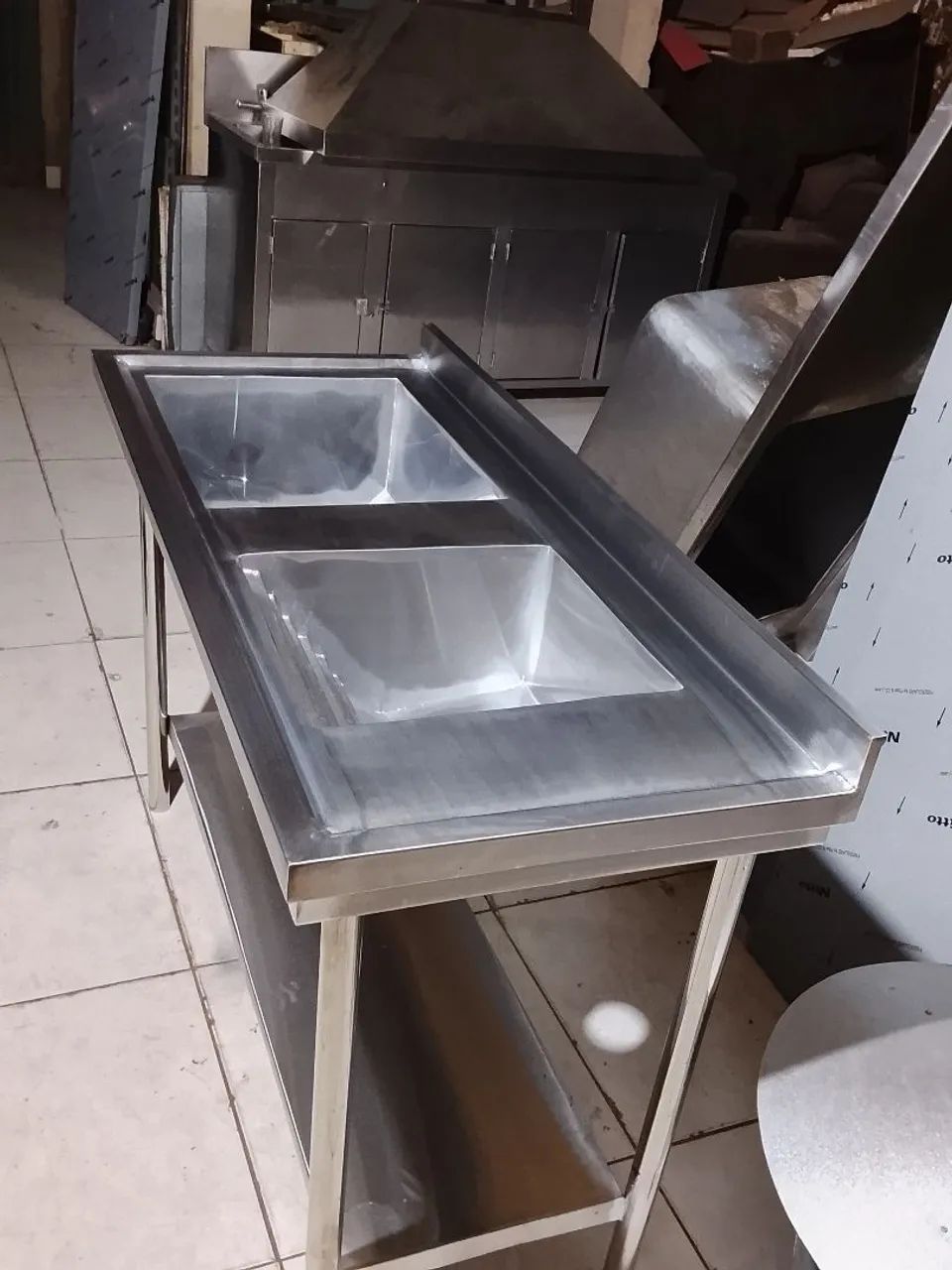 Pia Industrial de Aço Inox com Cuba e Grelha - Foto 4