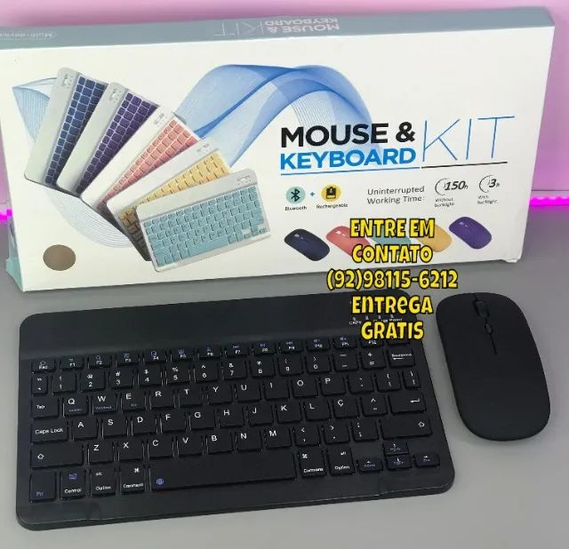 PROMOÇÃO!!! Teclado com mouse bluetooth preto / Entrega Rápida
