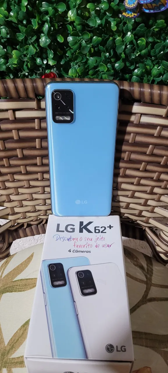 LG k62+ na cor azul claro, incrível.