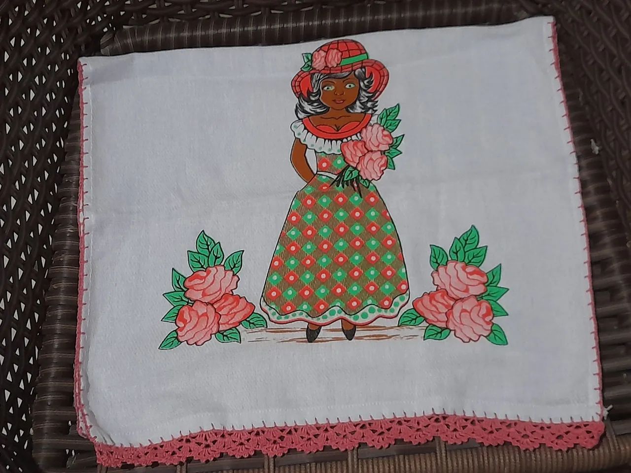 Pano de prato com bico de croche - Foto 4