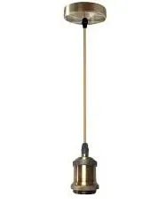 Pendente De Metal 1m E27 Champanhe - Mgc