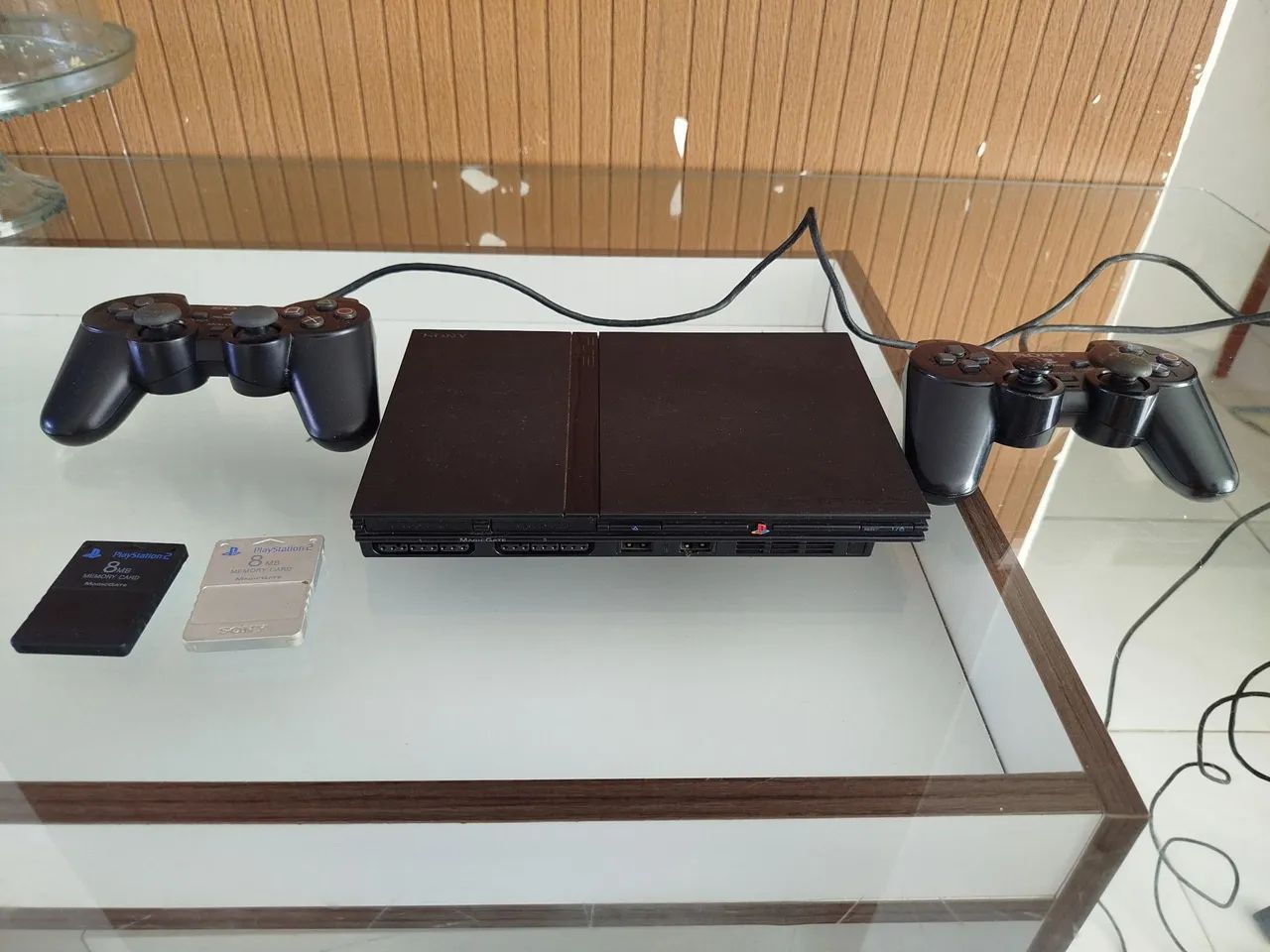 PS2 Slim Preto com 2 Controles