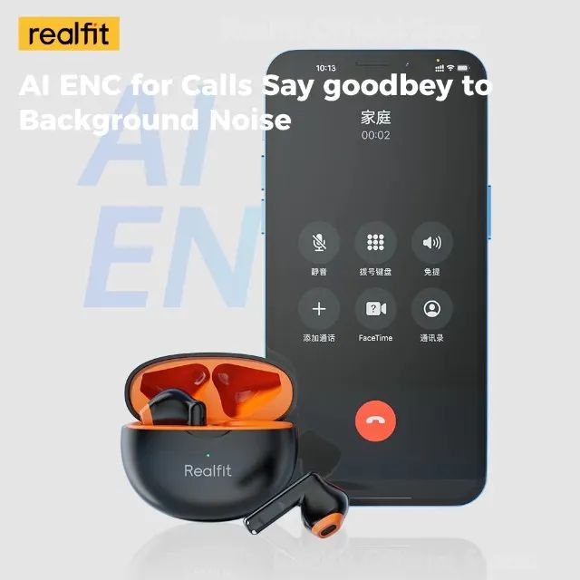Fone Bluetooth 5.3 Realfit F2 TWS Branco/Preto (Novo) - Aceito cartão / Pix - Foto 3