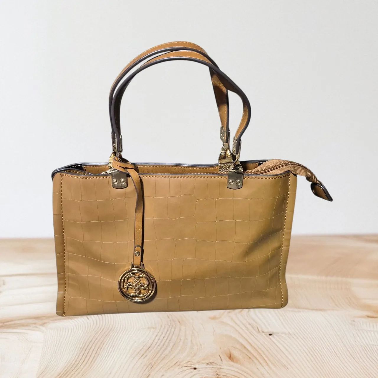 Bolsa  Bege Croco