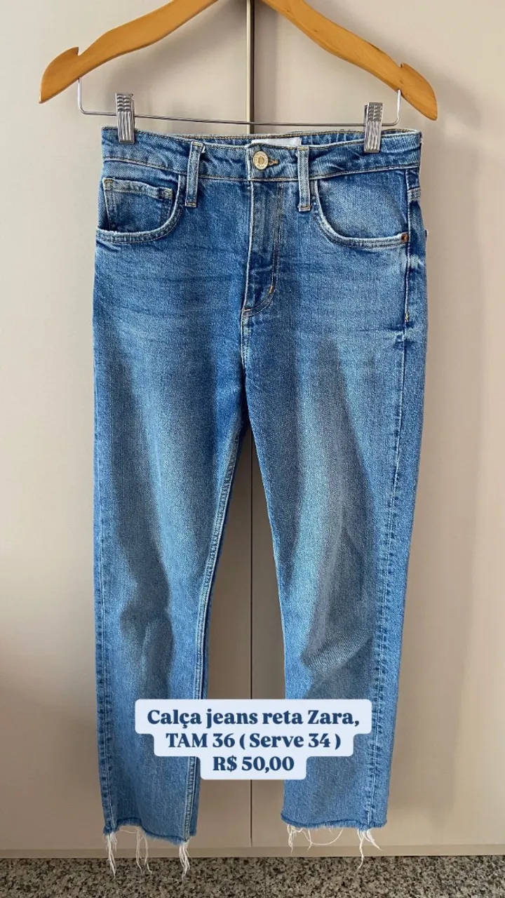 Calça jeans reta- TAM 36