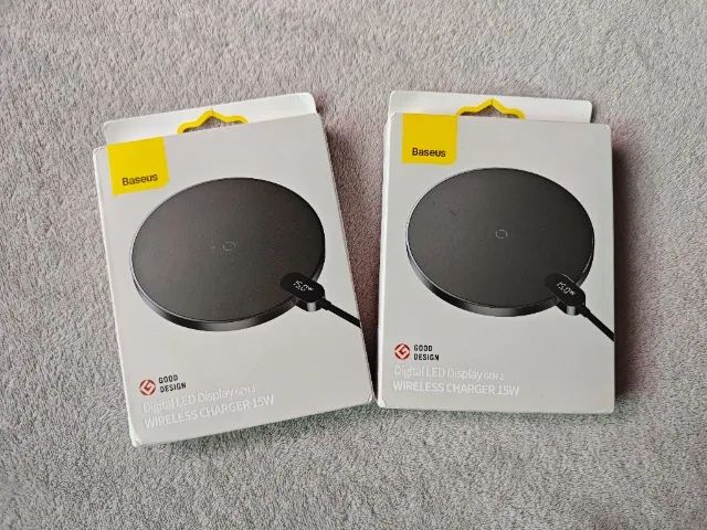 Carregador sem fio Baseus, display Led digital, Gen 2, 15W preto