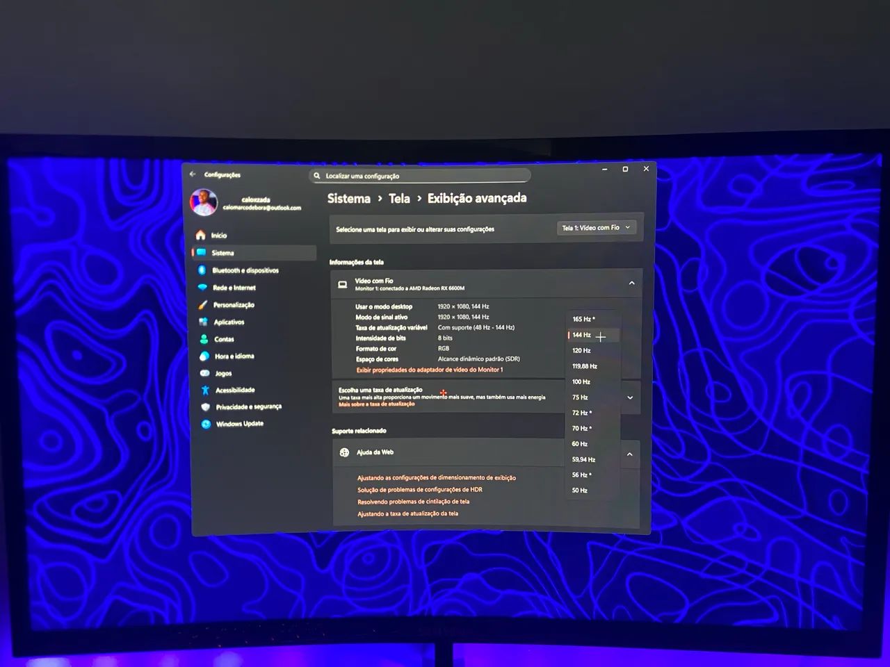 NOVO! Monitor Samsung Odyssey CRG5 / 144hz / 24 Polegadas / EM PERFEITO ESTADO - Foto 5
