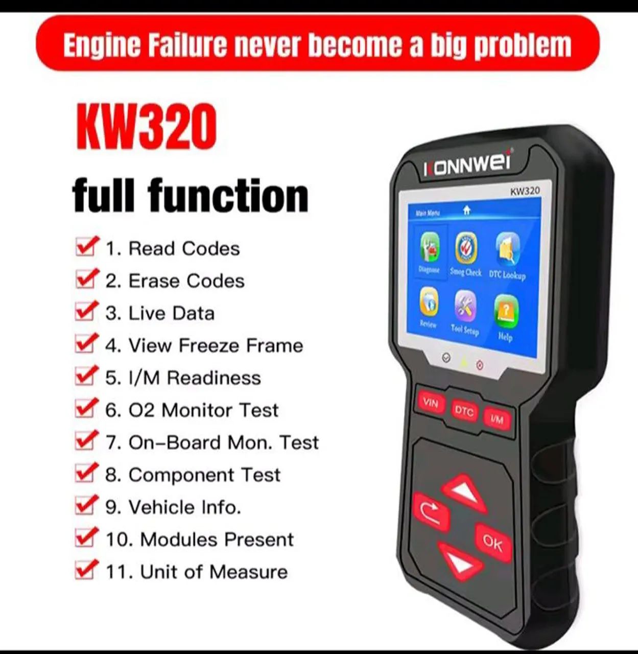 Scanner Automotivo KONNWEI KW320 - Leitura de Códigos - Foto 5