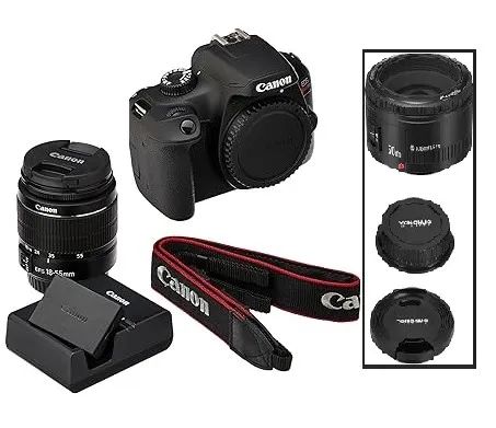 Kit Câmera Canon Rebel T-100 + 2 Conjuntos de Lentes + Acessórios. - Foto 5