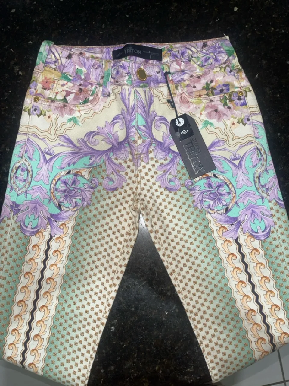Calça Jeans Estampada Triton Floral