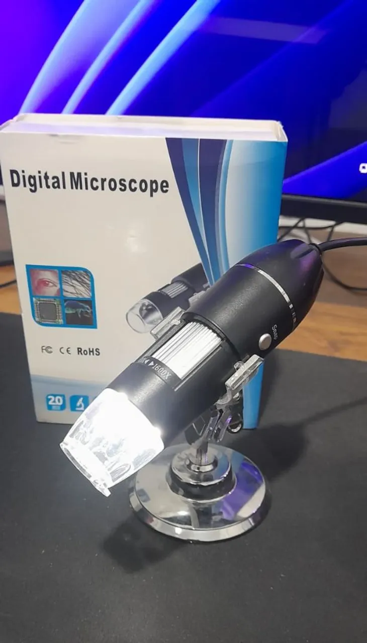 Microscópio Digital 1600x - Perfeito para Detalhes!