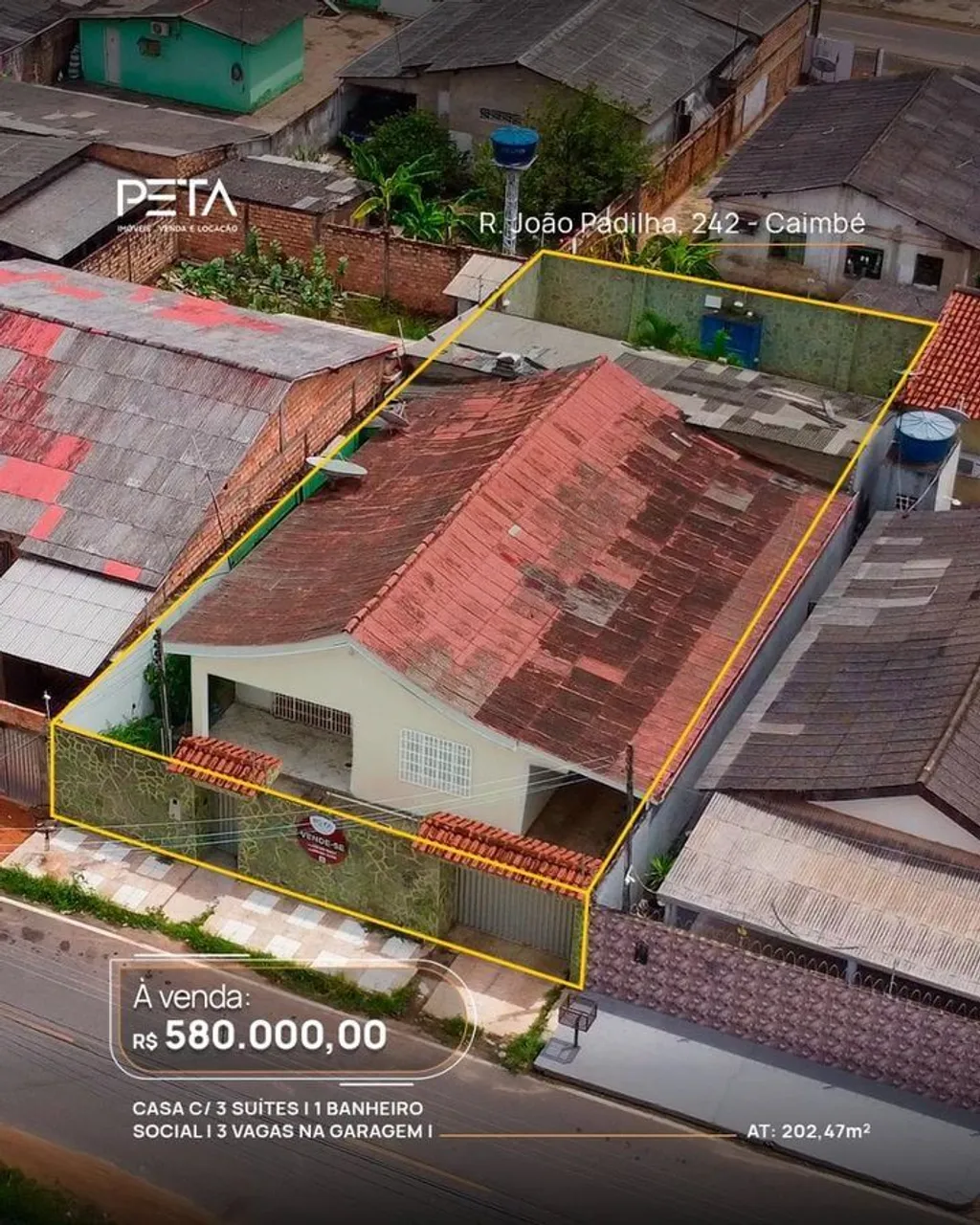 Casa com 3 quartos à Venda, Caimbé - Boa Vista
