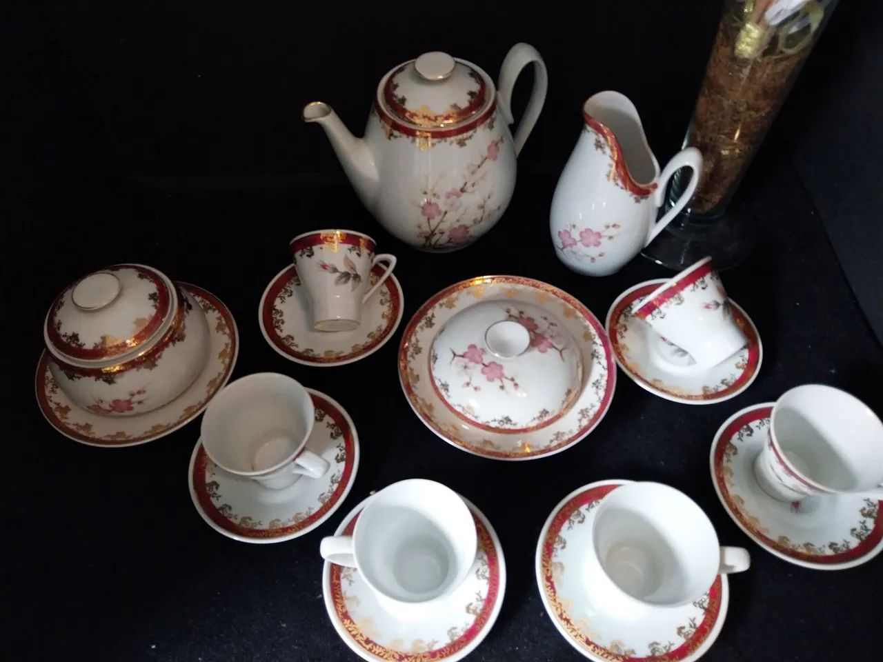 Conjunto de chá em porcelana floral - Foto 6