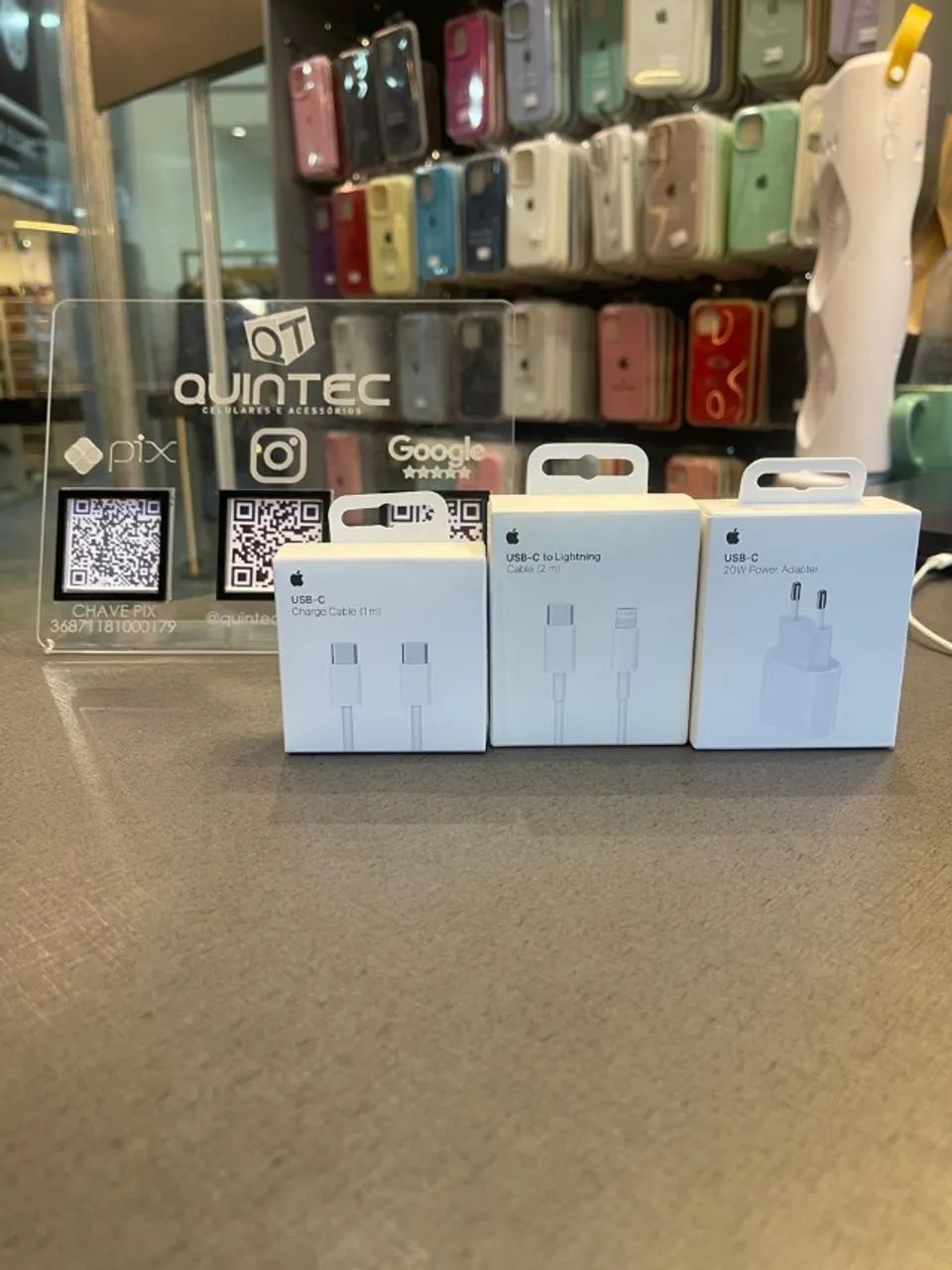 CARREGADOR E CABO ORIGINAL APPLE (LOJA FISICA)