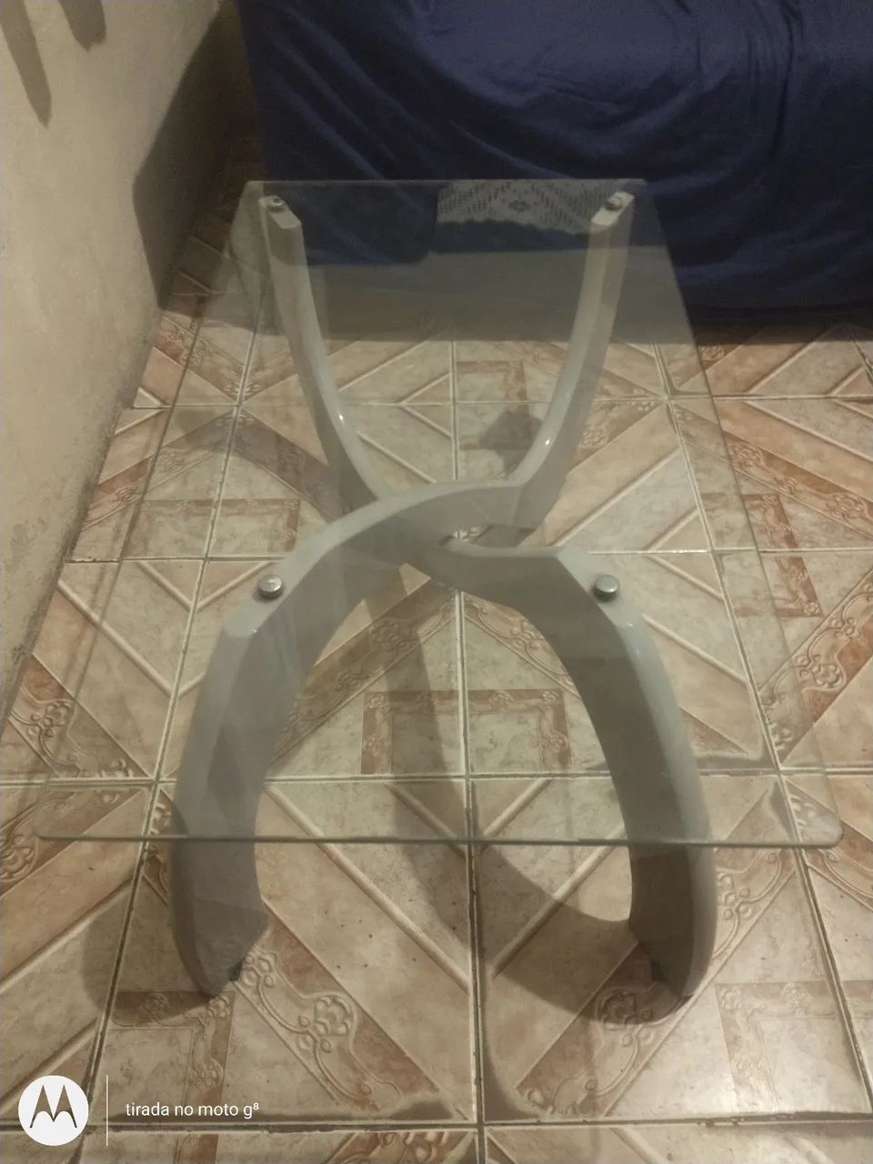 Mesa de centro de vidro com base em X - Foto 2