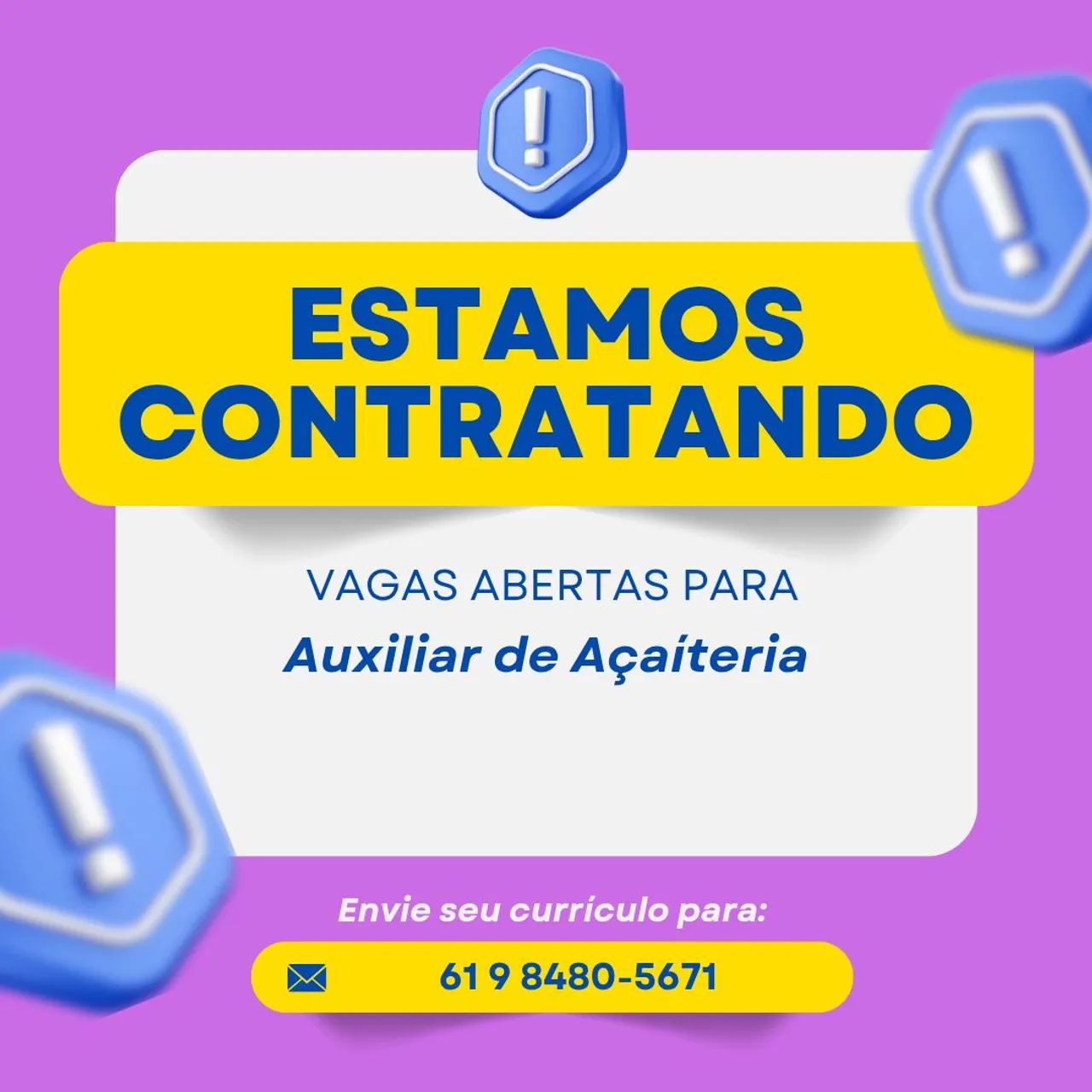 Auxiliar de açaiteria aos finais de semana 1