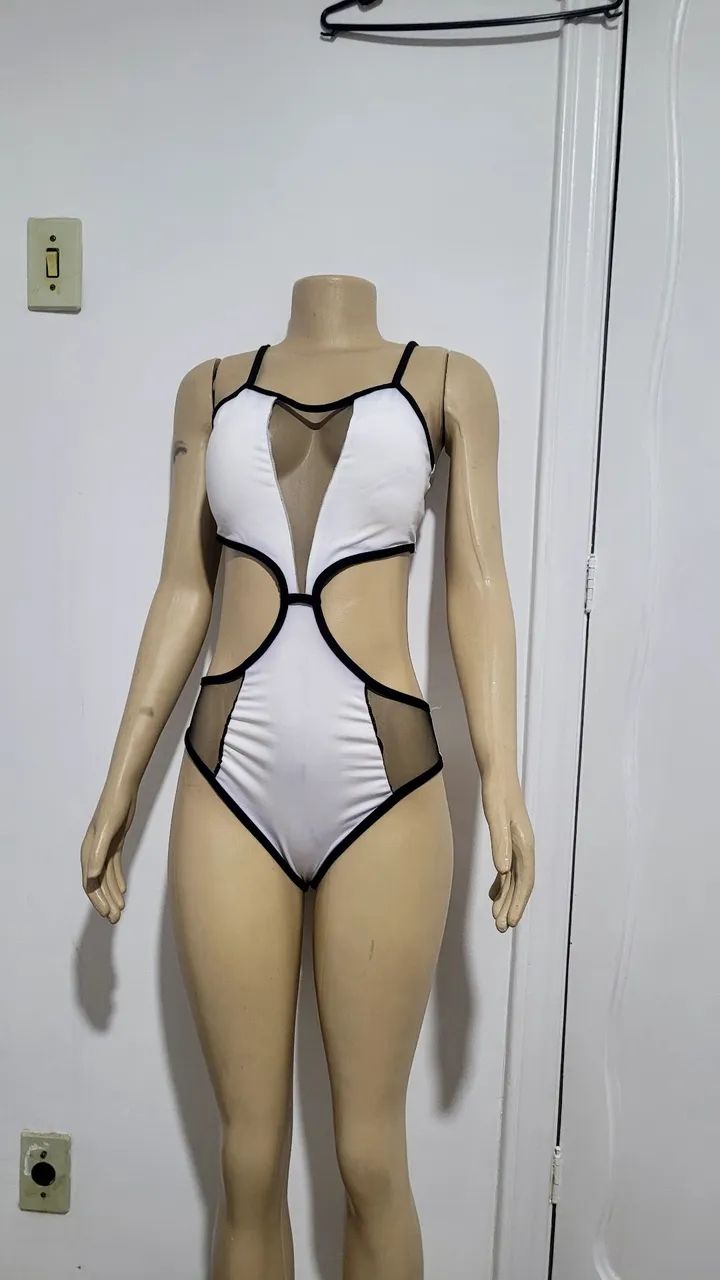 Maiô body preto e branco p