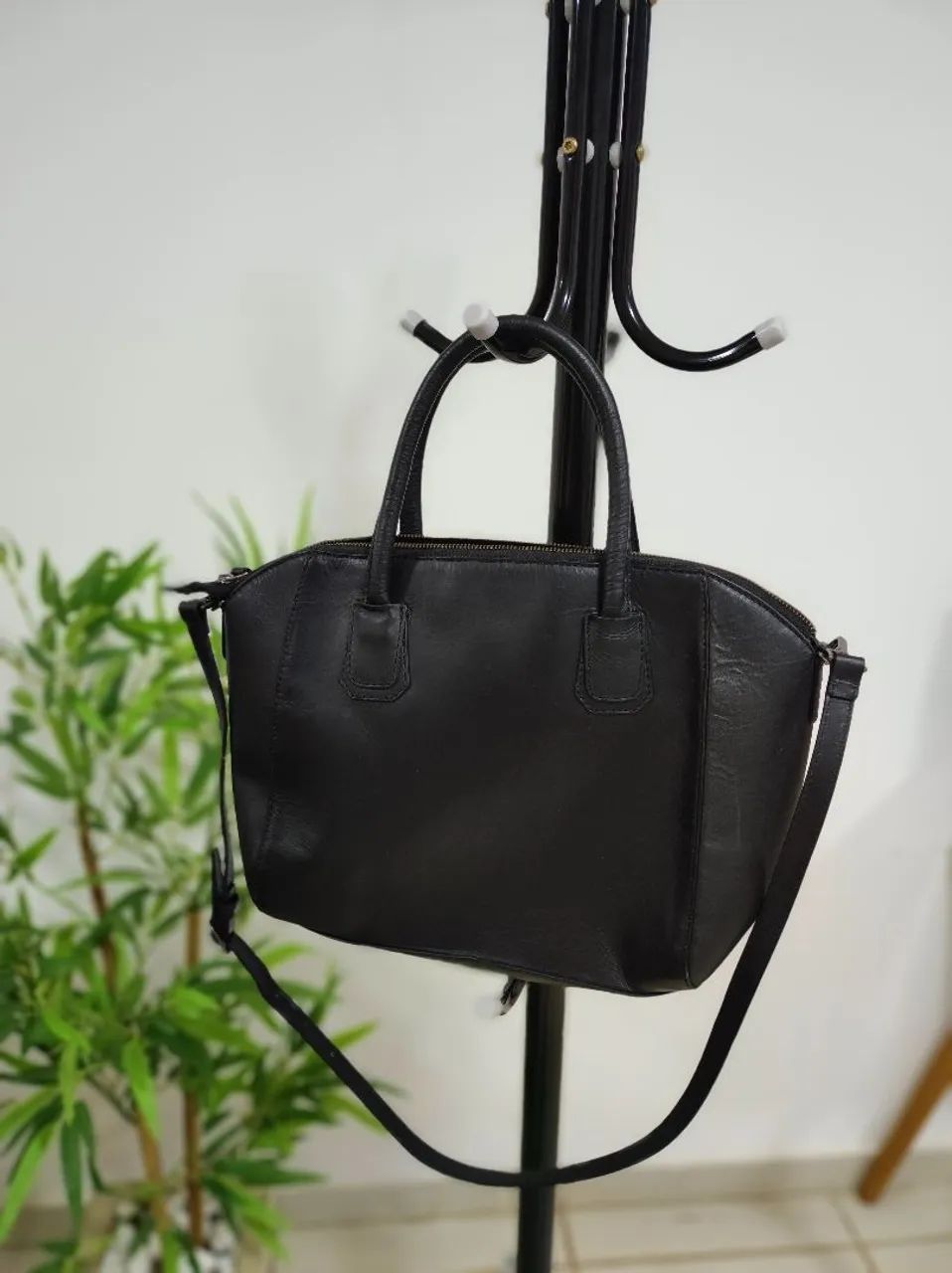 bolsa mr cat couro legítimo preta  - Foto 2