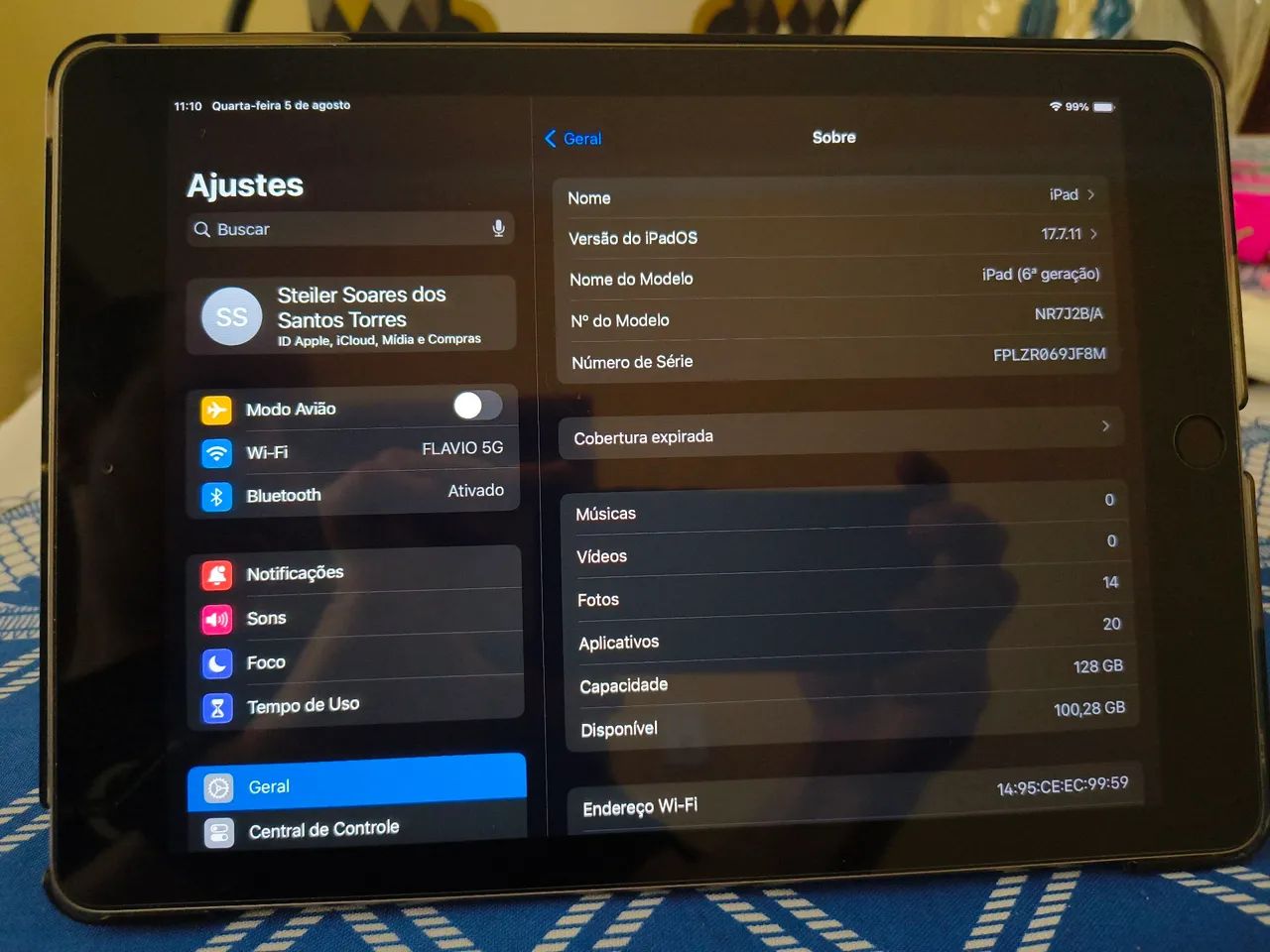 iPad 6ª Geração (2018) 128GB Cinza Espacial - Impecável + Capa - Foto 2