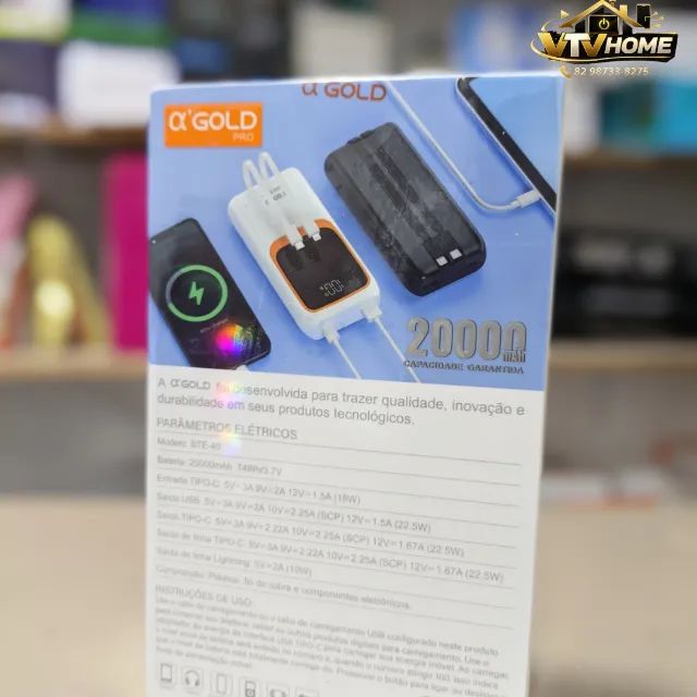 Carregador Portatil 20.00 Mah Turbo + Entrega Grátis - Foto 3