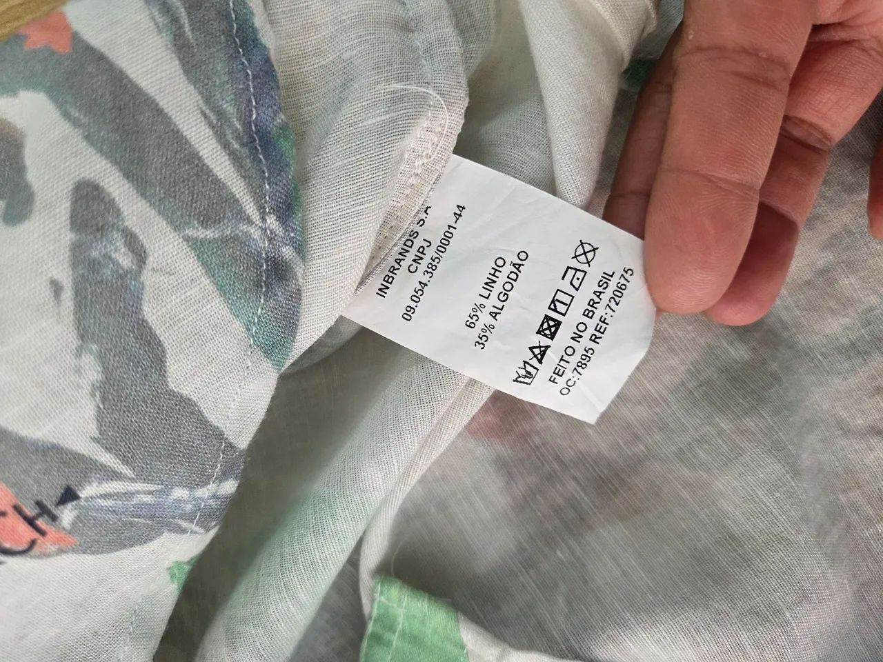 camisa chemise linho richards estampada 3 - Foto 4