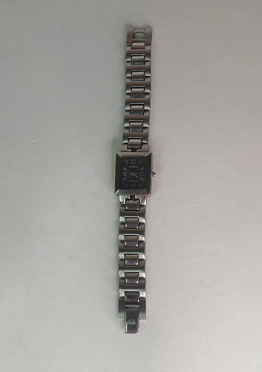 Relógio Mondaine Vintage Retangular Aço Prateado - Original - Foto 2
